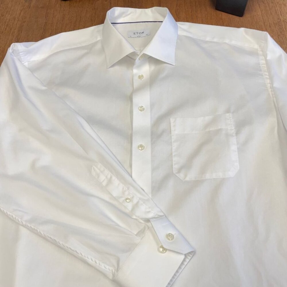 Eton Men's Dress Shirt - White - Size 3XL (19.5x34/35) - Classic Fit - GUC
